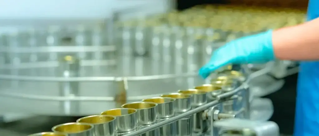 Processing plant employee working on an assembly line, performing tasks to ensure efficient production and quality control.