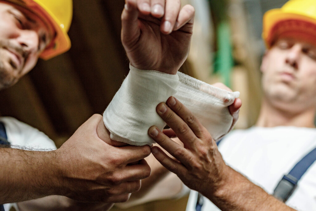 chs worker injury bandage